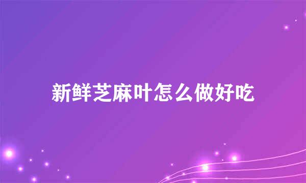 新鲜芝麻叶怎么做好吃