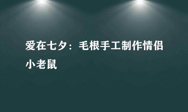 爱在七夕：毛根手工制作情侣小老鼠