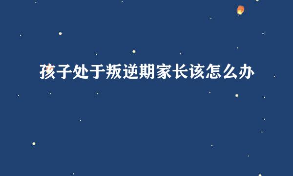 孩子处于叛逆期家长该怎么办