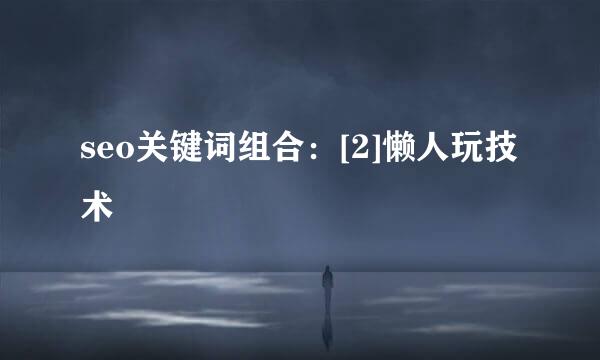 seo关键词组合：[2]懒人玩技术