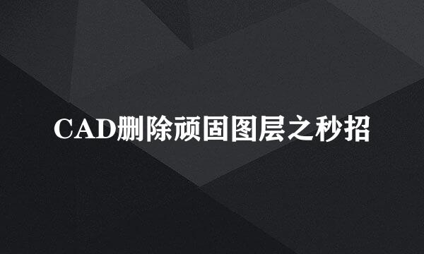CAD删除顽固图层之秒招