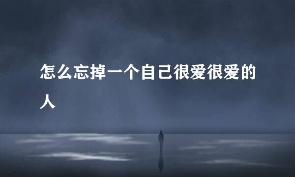 怎么忘掉一个自己很爱很爱的人