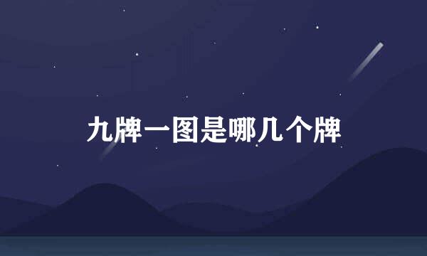 九牌一图是哪几个牌