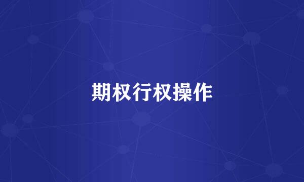期权行权操作