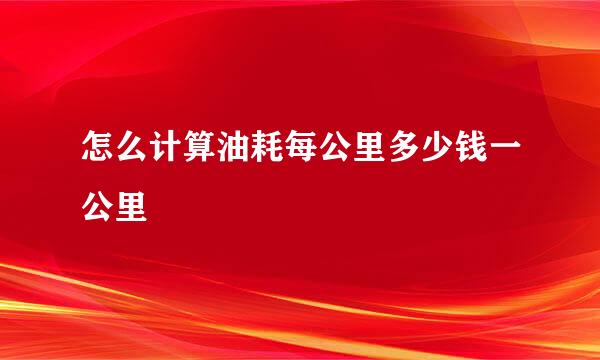 怎么计算油耗每公里多少钱一公里