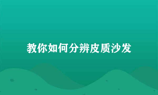 教你如何分辨皮质沙发