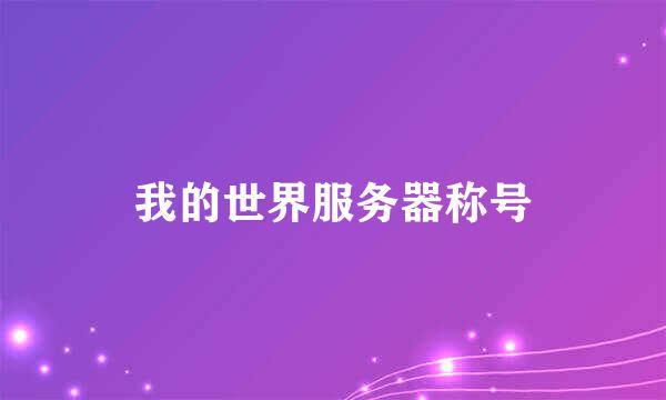 我的世界服务器称号