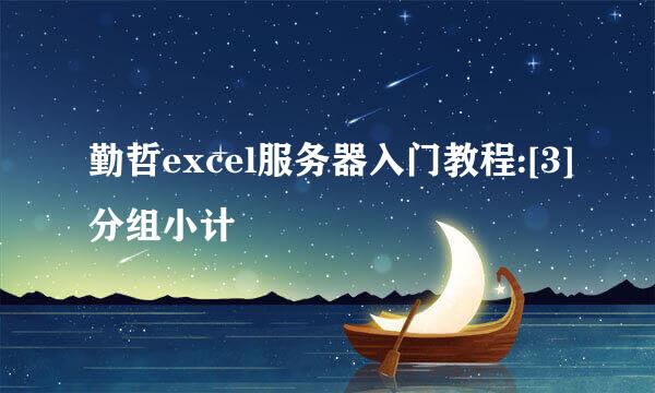 勤哲excel服务器入门教程:[3]分组小计