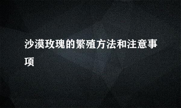 沙漠玫瑰的繁殖方法和注意事项