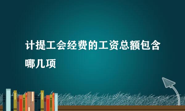 计提工会经费的工资总额包含哪几项