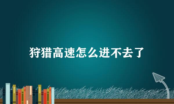 狩猎高速怎么进不去了