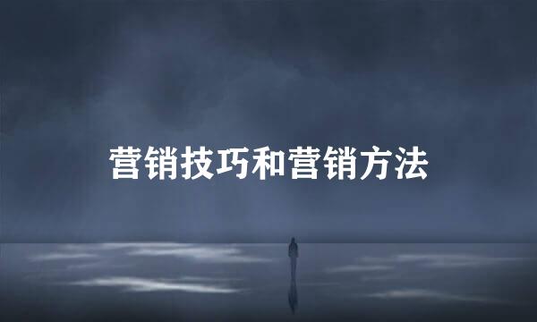 营销技巧和营销方法