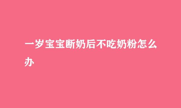 一岁宝宝断奶后不吃奶粉怎么办