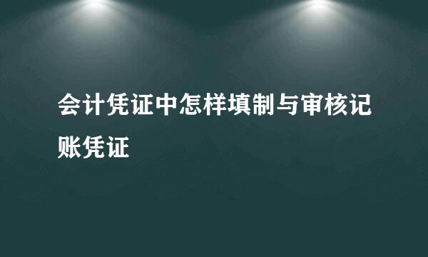 会计凭证中怎样填制与审核记账凭证
