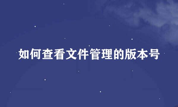 如何查看文件管理的版本号