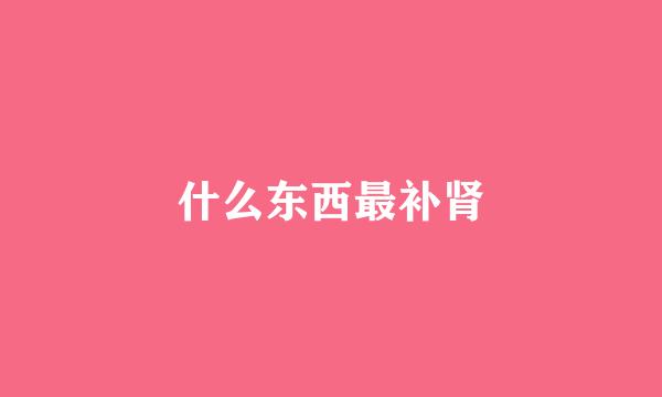 什么东西最补肾