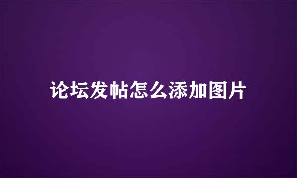 论坛发帖怎么添加图片