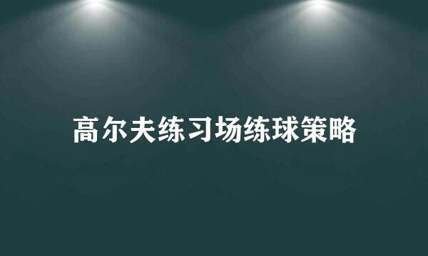 高尔夫练习场练球策略