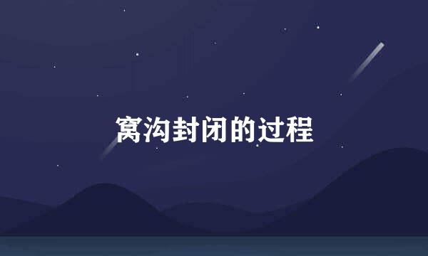 窝沟封闭的过程