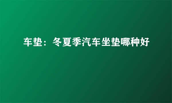 车垫：冬夏季汽车坐垫哪种好