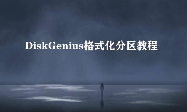 DiskGenius格式化分区教程