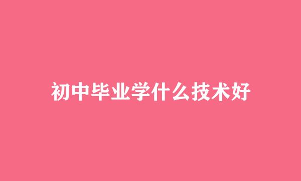 初中毕业学什么技术好