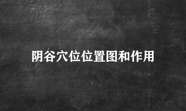 阴谷穴位位置图和作用