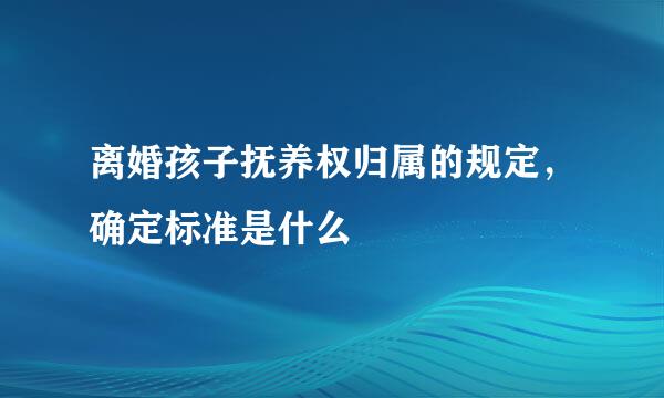 离婚孩子抚养权归属的规定，确定标准是什么