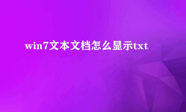 win7文本文档怎么显示txt