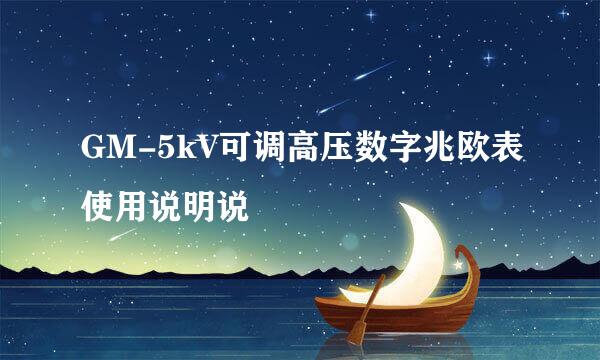 GM-5kV可调高压数字兆欧表使用说明说