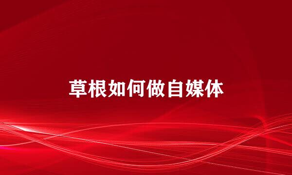 草根如何做自媒体