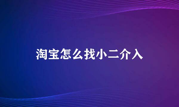 淘宝怎么找小二介入