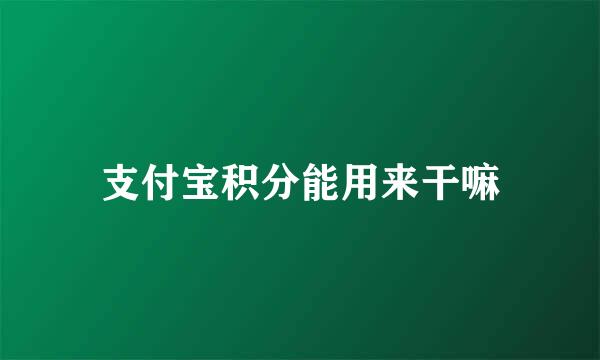 支付宝积分能用来干嘛