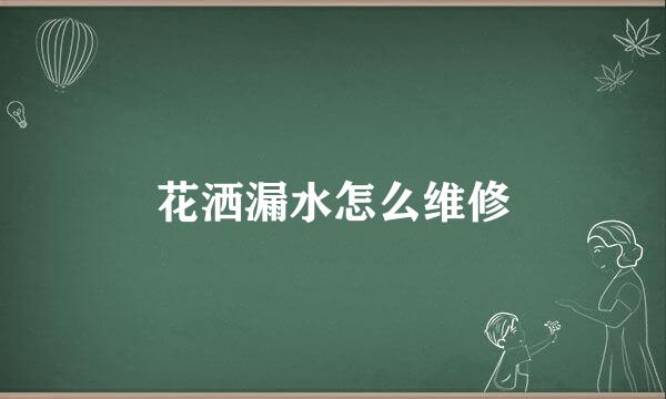 花洒漏水怎么维修