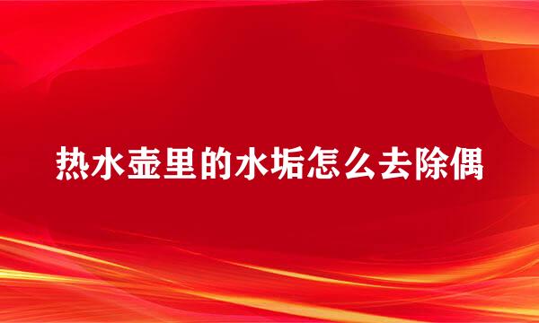 热水壶里的水垢怎么去除偶