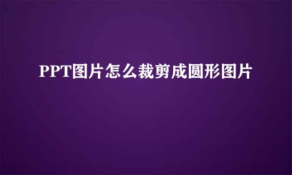 PPT图片怎么裁剪成圆形图片