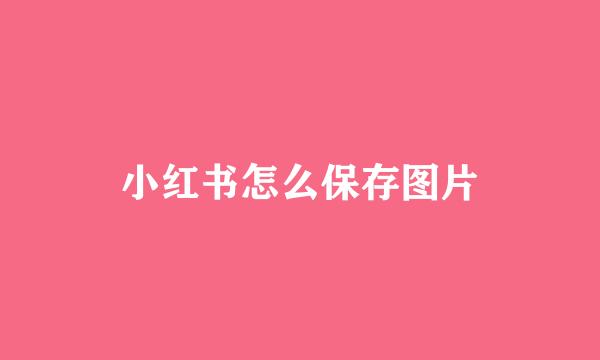小红书怎么保存图片