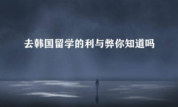 去韩国留学的利与弊你知道吗