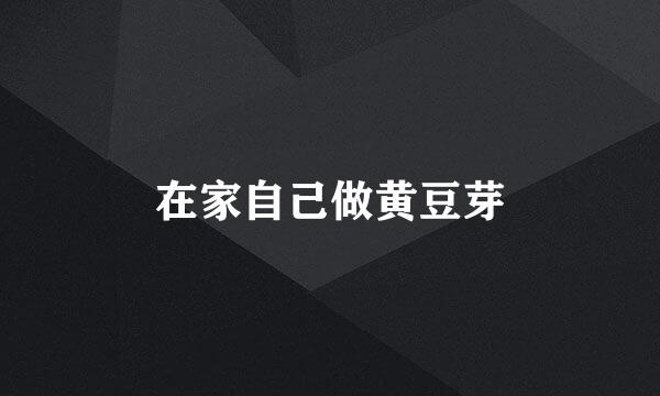 在家自己做黄豆芽