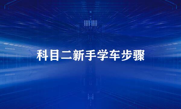 科目二新手学车步骤