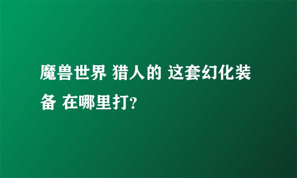 魔兽世界 猎人的 这套幻化装备 在哪里打？