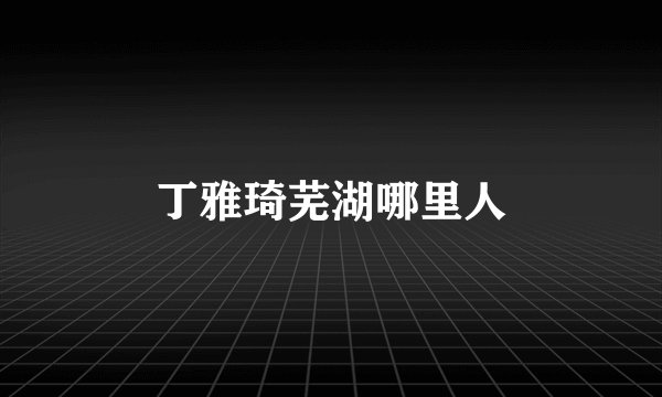 丁雅琦芜湖哪里人