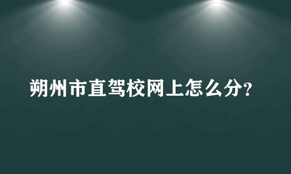 朔州市直驾校网上怎么分？