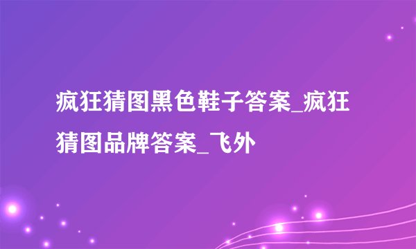 疯狂猜图黑色鞋子答案_疯狂猜图品牌答案_飞外