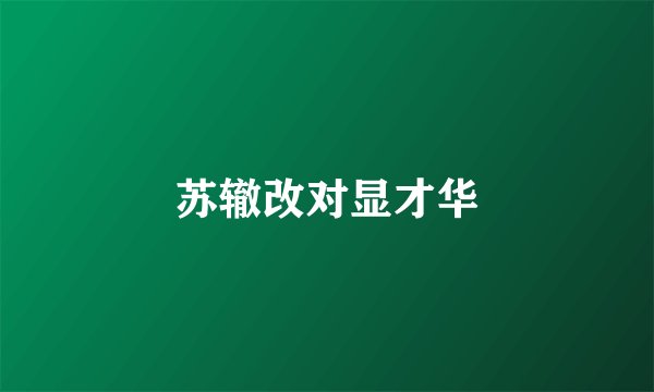 苏辙改对显才华