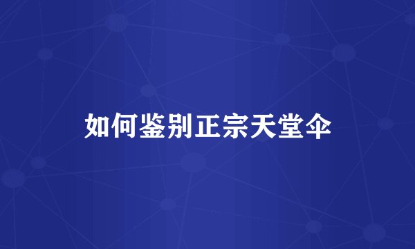 如何鉴别正宗天堂伞