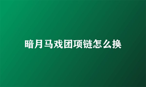 暗月马戏团项链怎么换