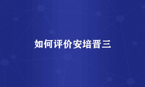 如何评价安培晋三