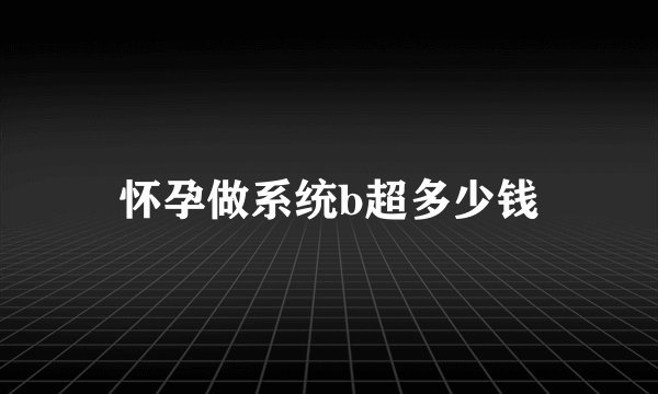 怀孕做系统b超多少钱