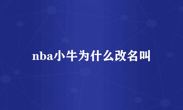 nba小牛为什么改名叫